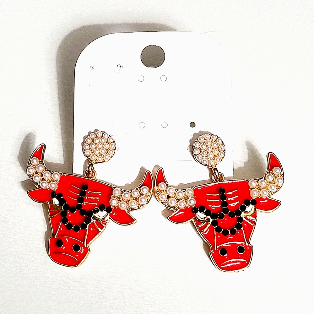 Bull Longhorn Postback Earrings